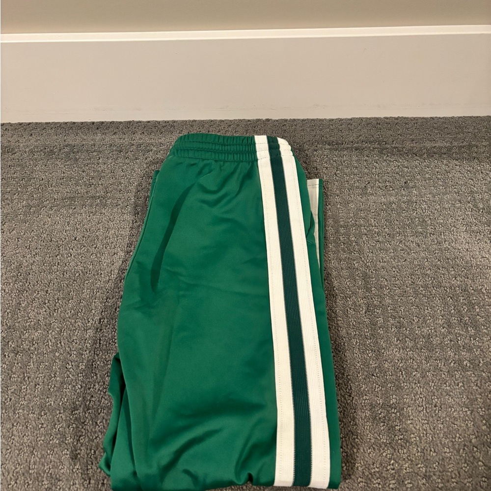 Old Navy Green Joggers with White Side Stripes
